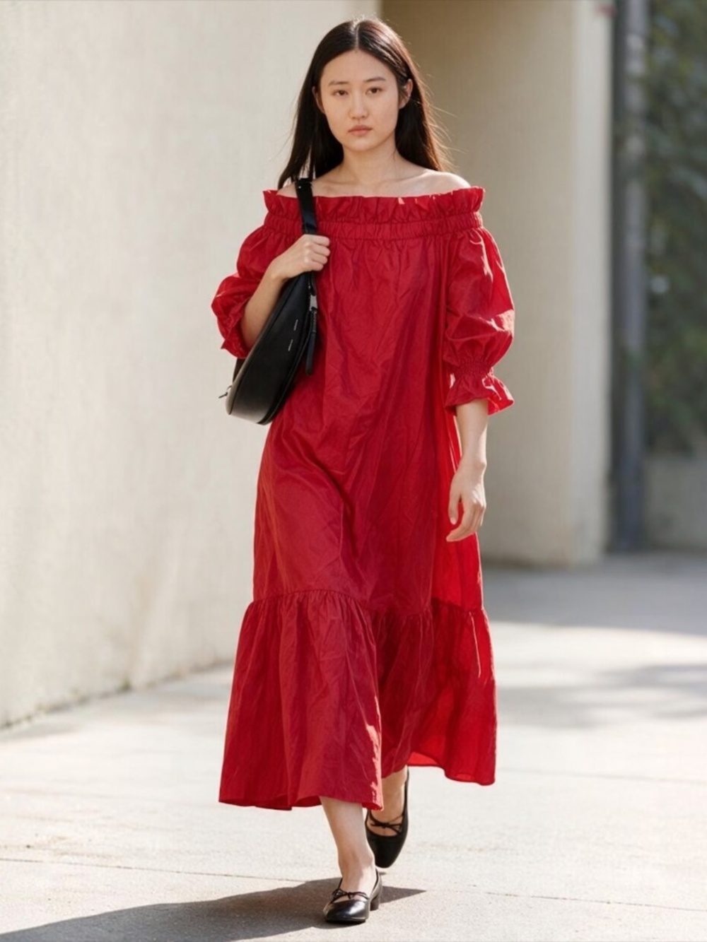 NWT Monica Nera Esmeralda Maxi Dress Red XS Off Shoulder